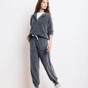 Pantalon Femme en Molleton Gris Anthracite Tino