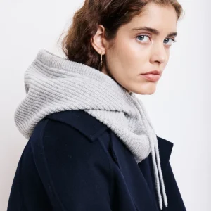 Cagoule Femme en Laine & Cachemire Gris Chiné Mellon