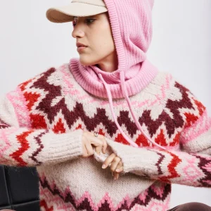 Cagoule Femme en Laine & Cachemire Rose Mellon