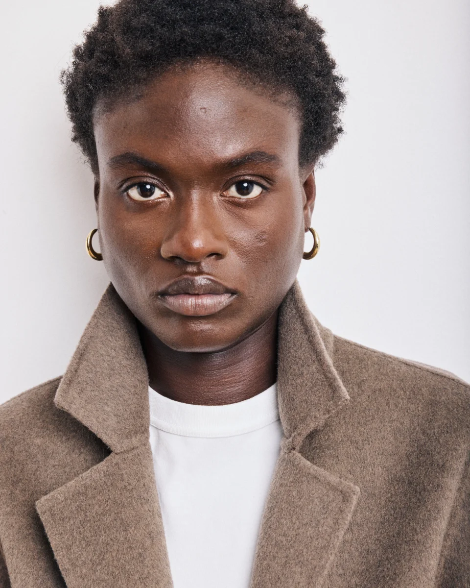 Manteau Femme en Laine Double Face Taupe Chiné Ville – Image 4