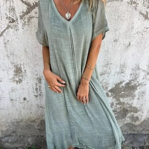 Elva | Robe midi à col V