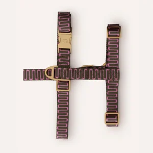 Harnais à motifs kaki et rose