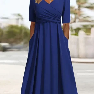 Sylvie | Robe croisée à col en V stylisé