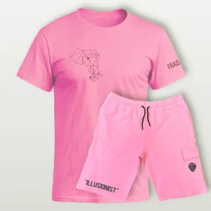 Ensemble T-shirt & Short "Éléphant Rose"